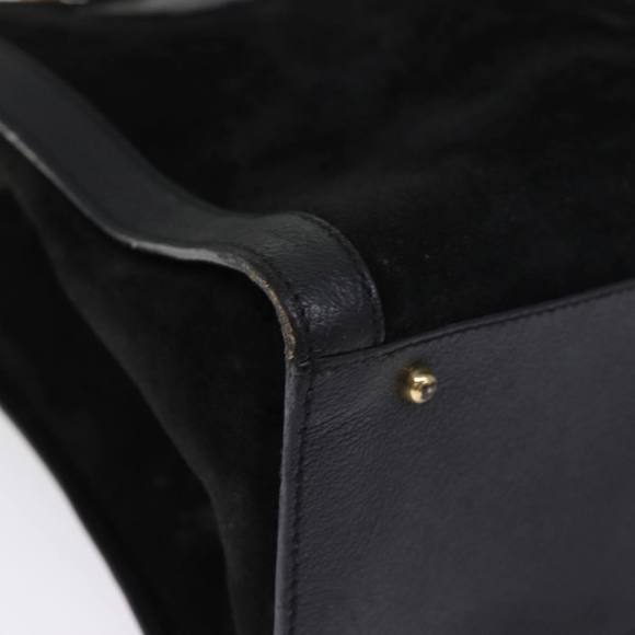 GUCCI Bamboo Tote Bag Suede Black 002 1186 0260 Auth 74664 - Picture 9 of 16